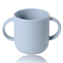Silicone Cups for Independent Drinking for Infants and Toddlers,Children's Weaning Supplies Soft Open Cup for Infants-Dusty Blue