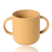 Silicone Cups for Independent Drinking for Baby and Toddlers, Baby-led Weaning Supplies Soft Open Cup for Baby-Ginger