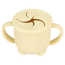 Silicone Snack Cup for Kids with Removable Lid, No Spill for Easy Cleaning Silicone Material Baby Snack Cup-Lemon Yellow