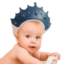 Adjustable Baby Shampoo, Shower Crown, Shower Hat, Waterproof, Ear and Eye Protection for Kids - Blue