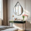 800mm Black Aluminum Frame Round Circle Wall Hanging Mirror 3