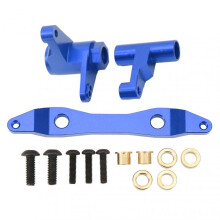 Qukaim RC Steering Assembly Aluminum Steering Assembly for Shredder 1/6 RC Car, High Strength Lightweight Metal Steering Set, Blue