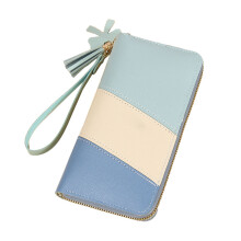 Portafoglio da viaggio di grande capacità, porta carte multiuso con cerniera - Blu