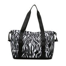 Borsa da viaggio da donna, grande borsa da weekend espandibile, borsa da palestra, borsa da viaggio - Zebra