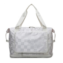 Borsa da viaggio, borsa da palestra, pieghevole, grande borsa da viaggio con tasca bagnata - Bianco Snow Mountain