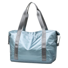 Borsa sportiva da palestra per uomo e donna, borsa da viaggio espandibile per weekend e pernottamento con tasca bagnata - Azzurro