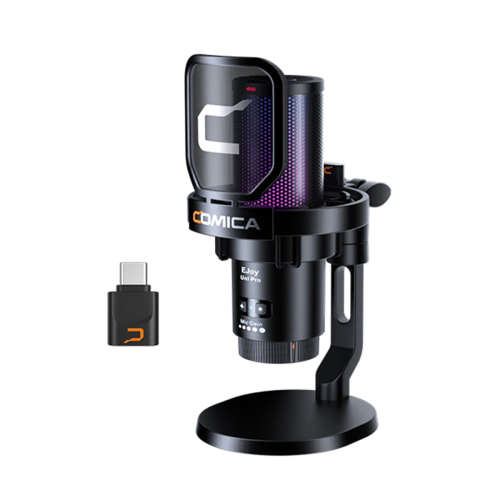 Wireless Microphone with RGB Lights for PC Laptop Black