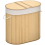 Homcom HOMCOM 100L Bamboo Laundry Basket w/ 2 Compartments Washing Baskets Natural 9