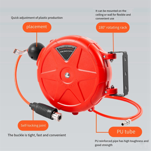Retractable Air Hose Reel Wall Mounted Automatic Rewind Air Hose Tool 2