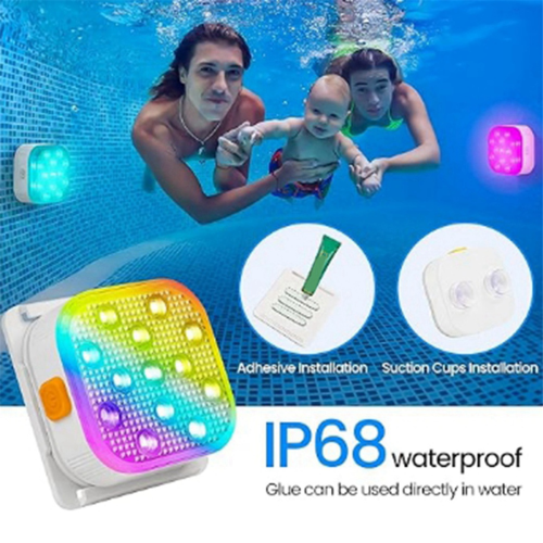 4pcs Rechargeable Submersible Pool Lights with Remote 1
