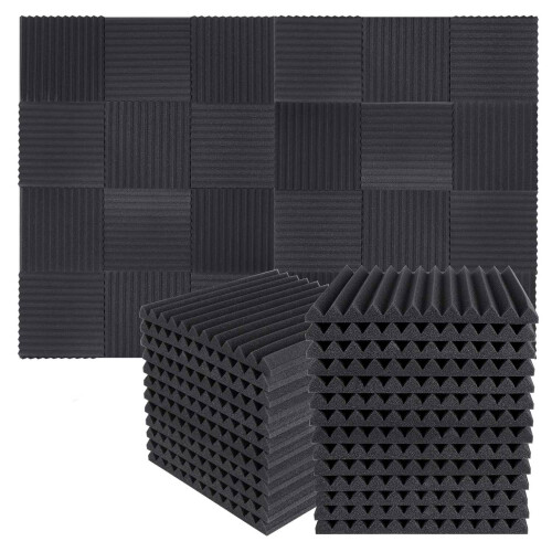 50 painéis de espuma acústica à prova de som, 1 x 12 x 12 polegadas 2
