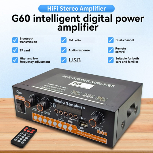 G60 Bluetooth Home Power Amplifier Subwoofer Support,Fm Radio Eu Plug 2