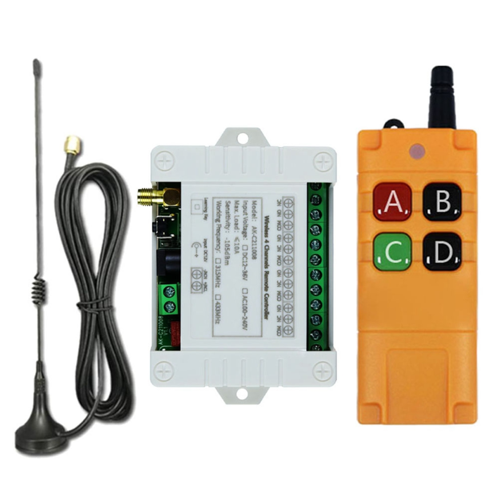 Ac100-240V 4Ch Wireless Remote Control Switch Receiver 4852268420993