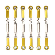 6 pcs 81mm Adjustable Aluminum Servo Links Tie Rod Set for RC Car Accessoriesgold