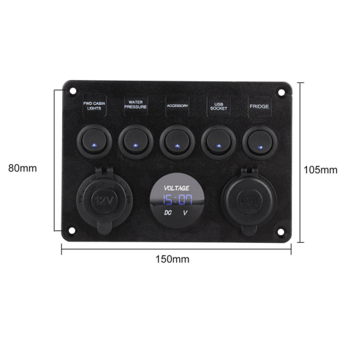 5-voudig 12V/24V inline-zekeringkast LED-schakelpaneel 2