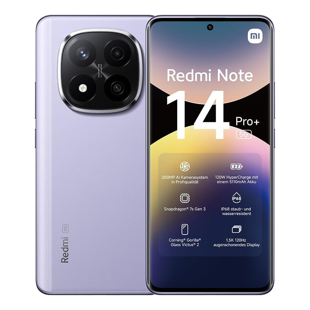 Redmi Note 14 Pro+ 5G Dual + eSim 256GB (8GB RAM) Global Lavender Purple