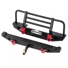 Metal Front/Rear Bumper with LED Lights for Traxxax Trx-4 for SCX10II 90046 1/10 RC Car