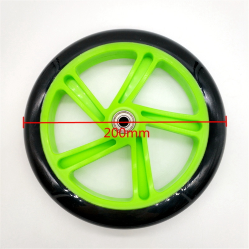 2 Stück Rollerrad 200 mm PU-Material Rad, Transparent Schwarz 2
