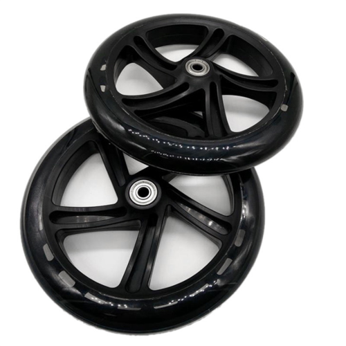 2 Stück Rollerrad 200 mm PU-Material Rad, Transparent Schwarz