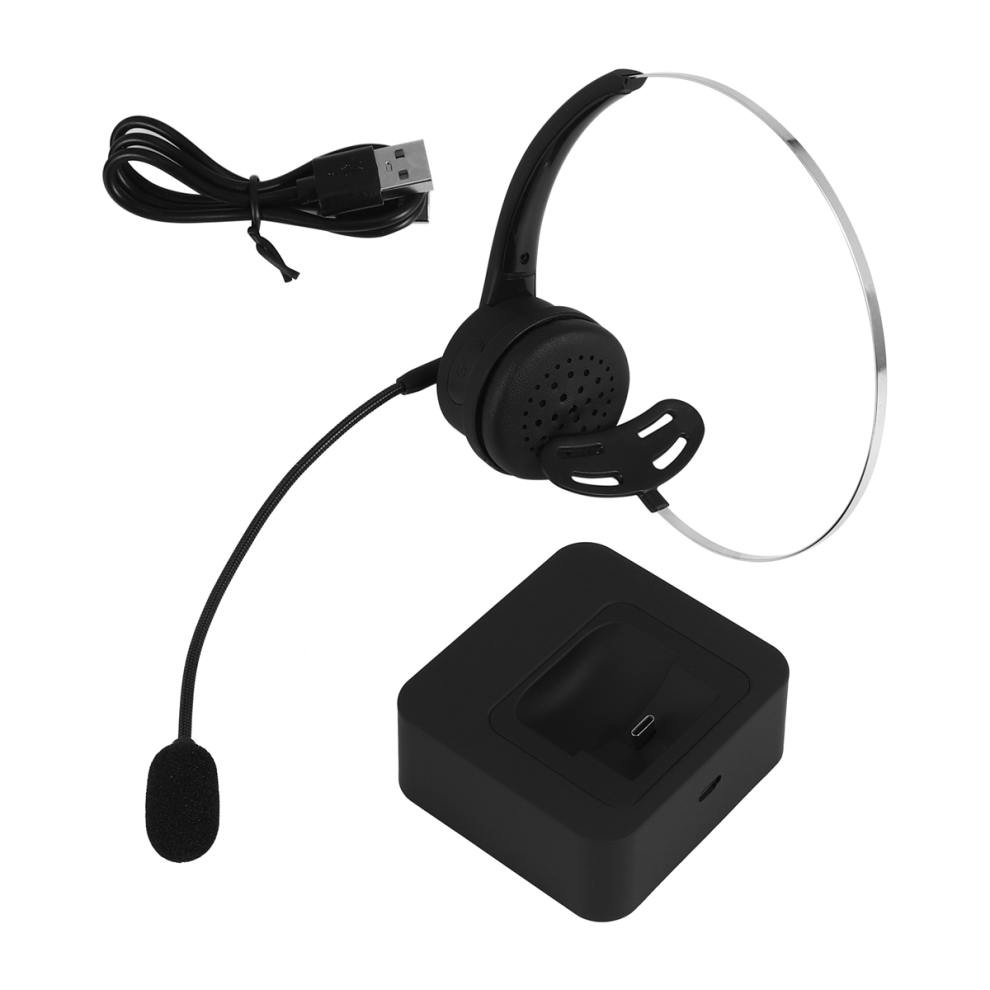 Wireless Bluetooth Headset with Mic, Charging Base-image-OPC-PHDYT8C-NEW