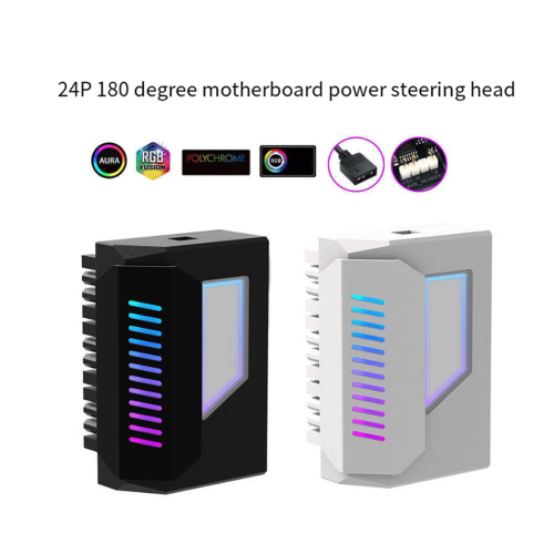 Προσαρμογέας ATX 24Pin Προσαρμογέας ARGB 180 μοιρών 5V Συγχρονισμός μαύρο 1