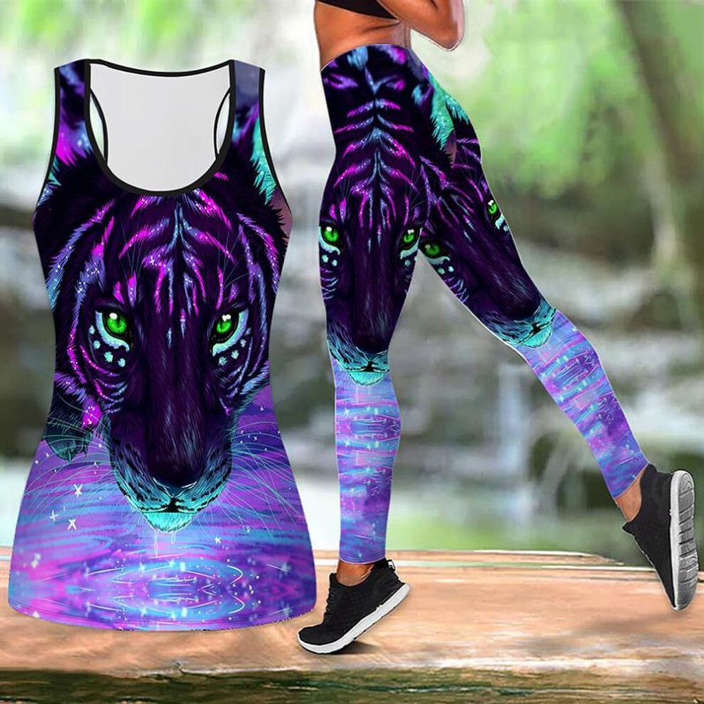 (purple, XS) The Mighty Tiger Print Yoga Outfit For Women Fashion Workout Leggings Fitness Sports Casual Yoga Pants