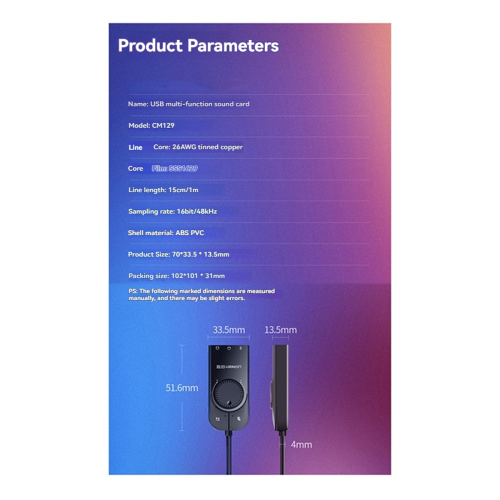 Sound Card Interface External 3.5mm Microphone Audio Adapter 2