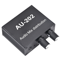 AU-202 Stereo-Mixer mit 2 Eingängen und 2 Ausgängen, Audioverteiler