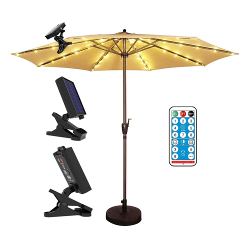 Lampes solaires pour parasol de terrasse, étanches