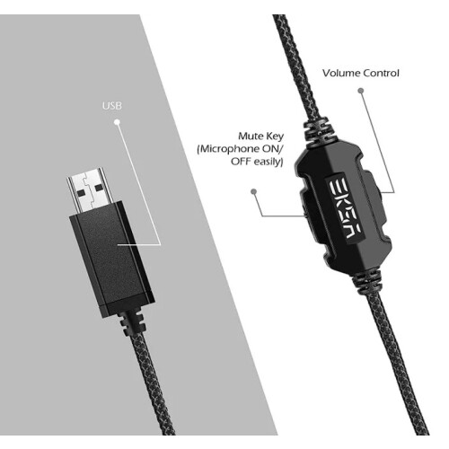 EKSA E1000 USB Gaming Headset: Immersive Sound for PC Gamers 1