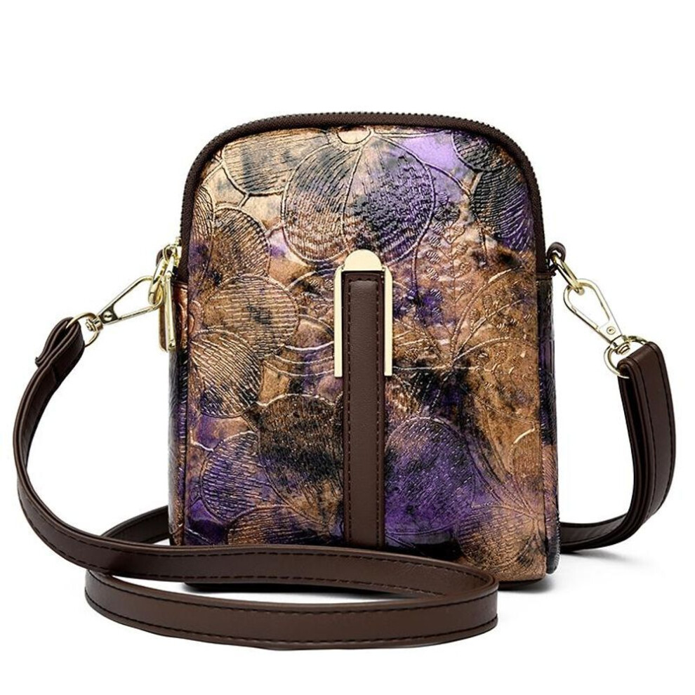(purple) Causal Women Bags Pu Wallets Solid Color Cell Phone Purse Lady Crossbody Shoulder Bag Handbag Female Money Messenger Bag