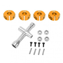 4Pcs 12mm Wheel Hex Drive Hub Adapter Combiner Coupler with Pins Screws RC Car Replacement Parts for 1/10 RC CarOrange