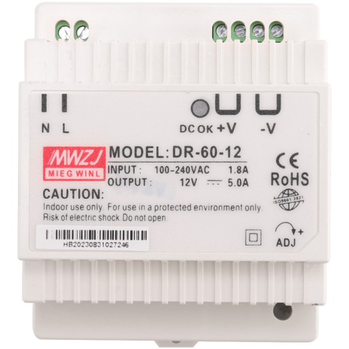 12 Volt 5 Amp Industrial Din Rail Power Supply(12V)