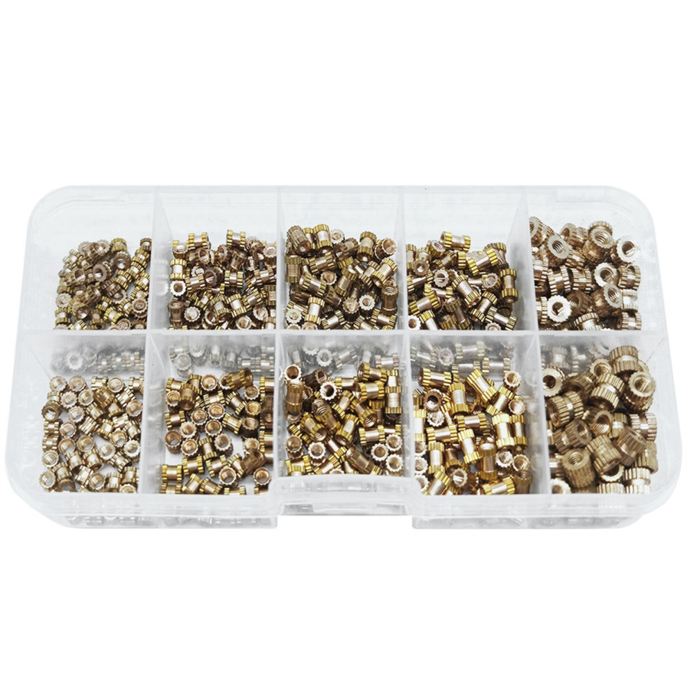 Metric Female Thread Knurled Brass Threaded Insert Embedded Nuts Kit 4853123211787