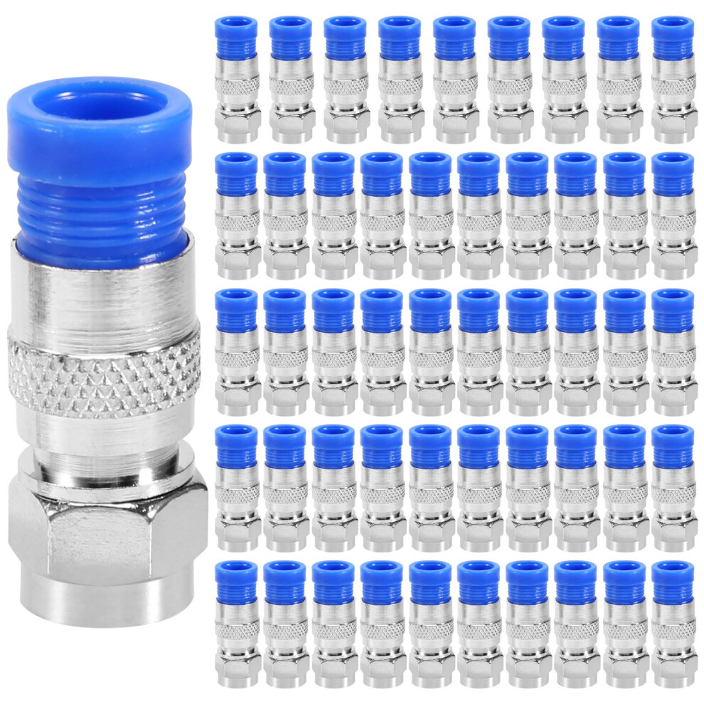 50Pcs Rg6 Compression Connectors Coaxial Cable Connector Tool 4853123216546