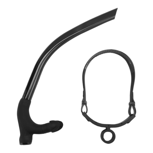 Silikon-Schwimm-Front-Atemschlauch, Tauchtraining, Schwarz 2