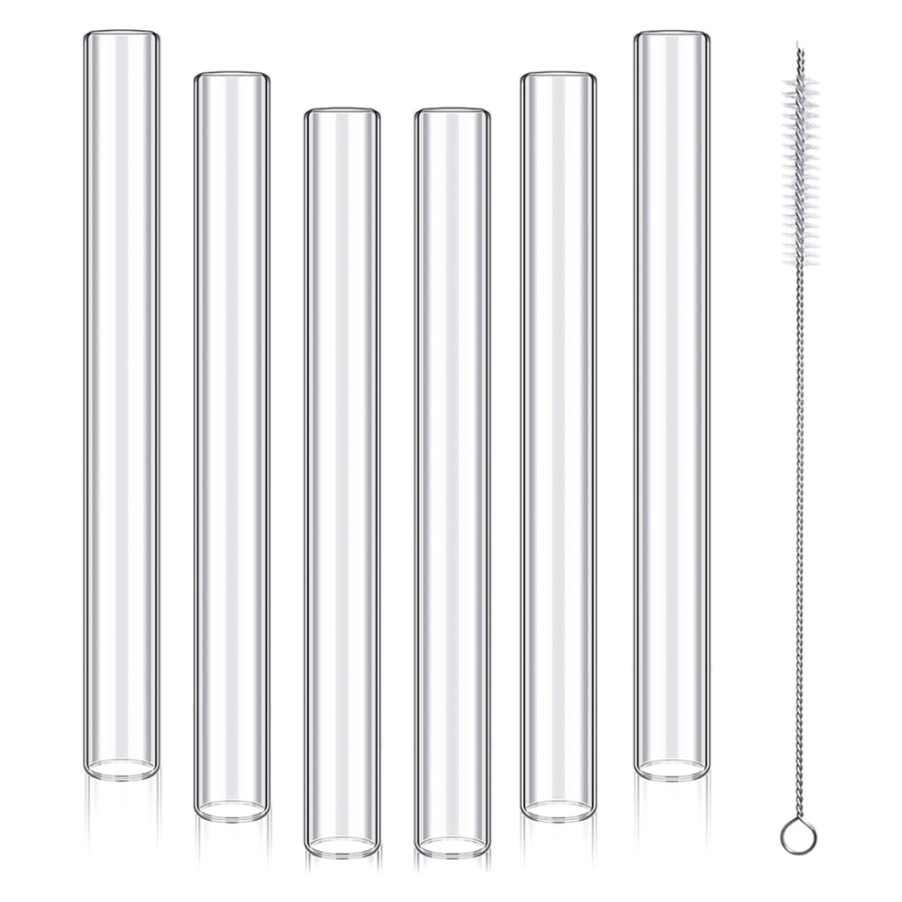 6 Pcs 4Inch Clear Borosilicate Glass Tube 12Mm Od 8Mm Id 2Mm Thick 4853123221557