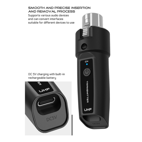 Neu Drahtlose Mikrofon UHF Wireless XLR Sender und Empfänger 1