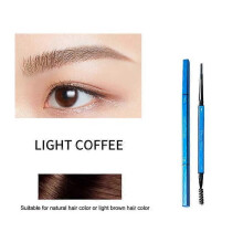 (02light coffee) 4-color Double-headed Eyebrow Pencil Slim Stero Wild Eye Brow Lasting Not Blooming Natural