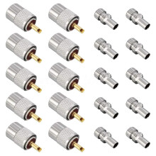 10er-Pack UHF/PL-259 Lötanschlussstecker mit Reduzierstück für RG8X, RG8