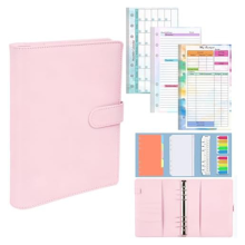 Agenda d'objectifs A6 avec pochette de rangement en cuir PU et carnet B