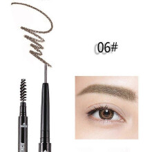 Double Thin Head Round Fine Eyebrow Pen Tattoo Brown Eyebrow Pencil Long Lasting Waterproof