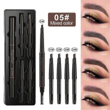 (mix 4 color) Double Ended Eyebrow Pencil Waterproof Long Lasting No Blooming Eyebrow Enhancers Rotatable