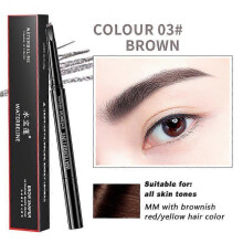 (03 brown) 5 Colors Natural Makeup Double Heads Automatic Eyebrow Pencil Waterproof Long-lasting Easy