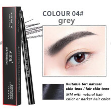 (04 grey) 5 Colors Natural Makeup Double Heads Automatic Eyebrow Pencil Waterproof Long-lasting Easy