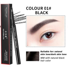 (01 black) 5 Colors Natural Makeup Double Heads Automatic Eyebrow Pencil Waterproof Long-lasting Easy