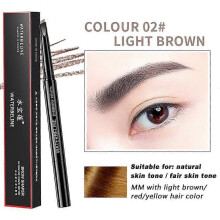 (02 light brown) 5 Colors Natural Makeup Double Heads Automatic Eyebrow Pencil Waterproof Long-lasting Easy