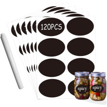 Étiquettes autocollantes pour tableau noir 108 pièces - Marqueurs d'étiquettes à craie imperméables amovibles pour bocaux de rangement en verre