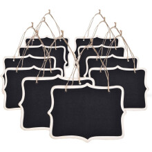 Mini-étiquettes rectangulaires pour tableau noir, noires, lot de 10