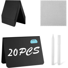 Lot de 20 mini-tableaux noirs 10,2 x 7,6 cm pour aliments, étiquettes alimentaires réutilisables pour buffets de fête, mariages, présentoirs alim